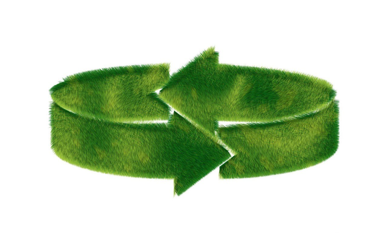green grass recycling symbol