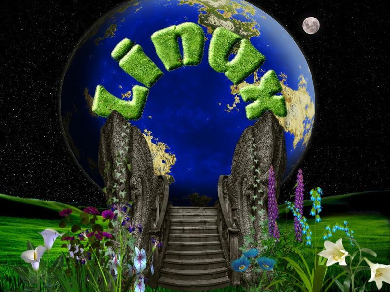 Green Grass Text on Globe