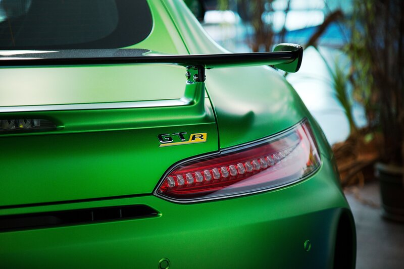 Green GTR rear view