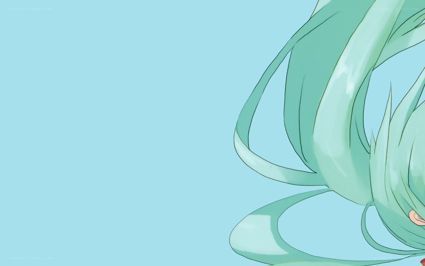 green hair character close-up