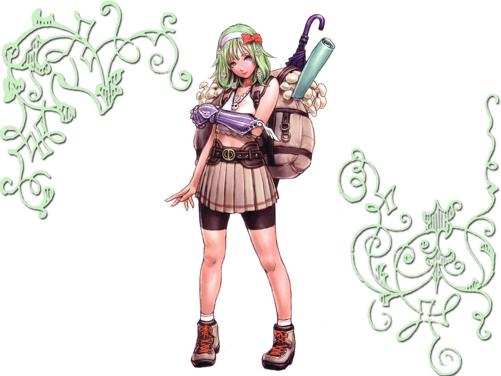 green-haired adventurer girl