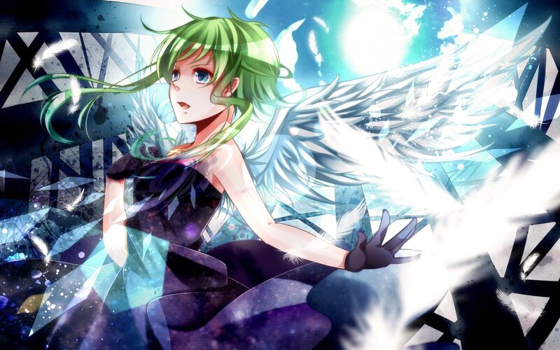 Green-haired Angel Girl — Green, Dramatic, Anime