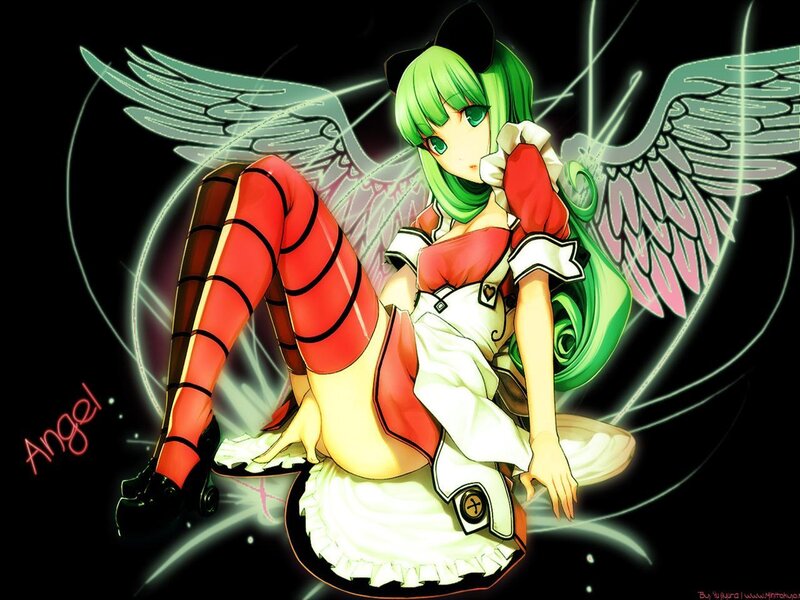 Green-haired Angel Girl — Green