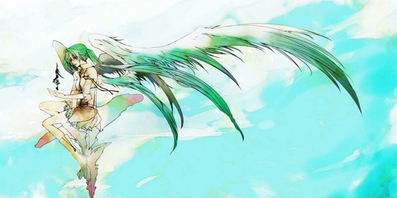 Green-haired Angelic Figure
