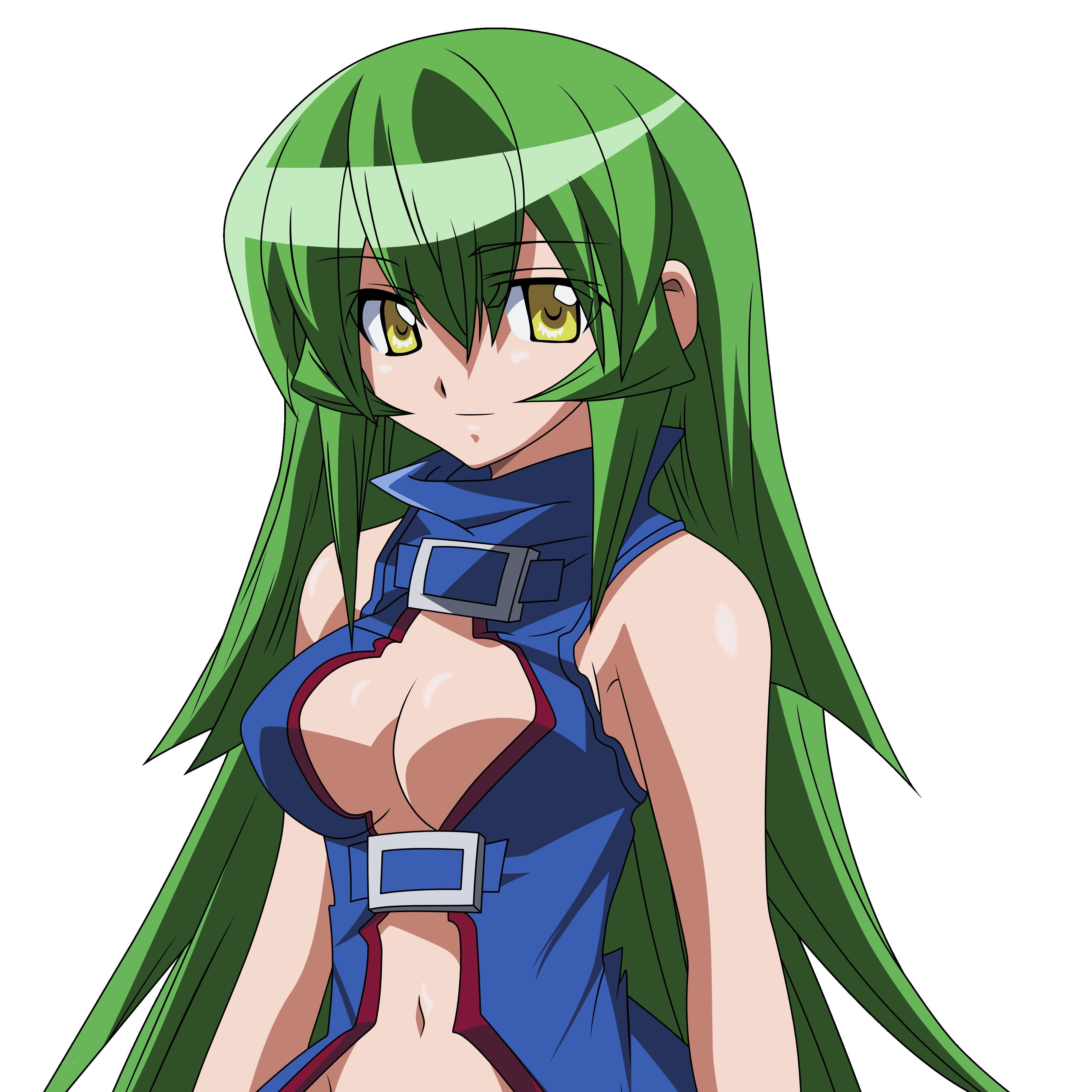 green-haired anime character