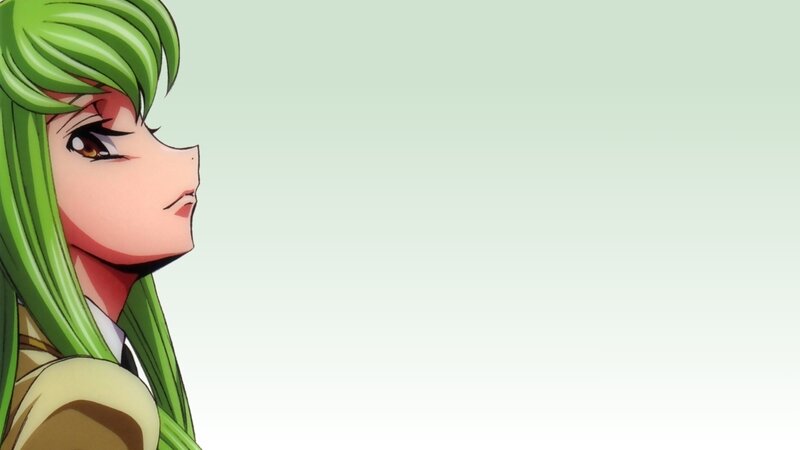 green-haired anime character