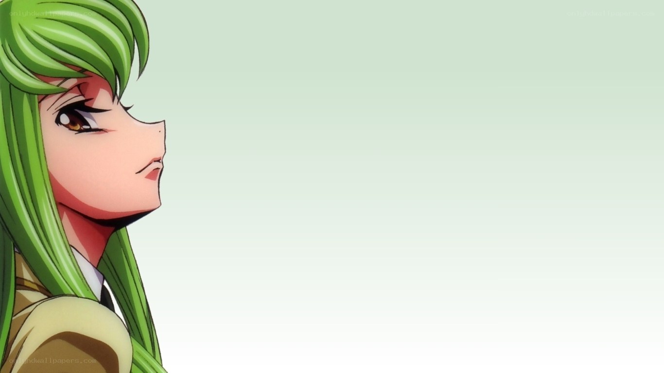 green-haired anime character