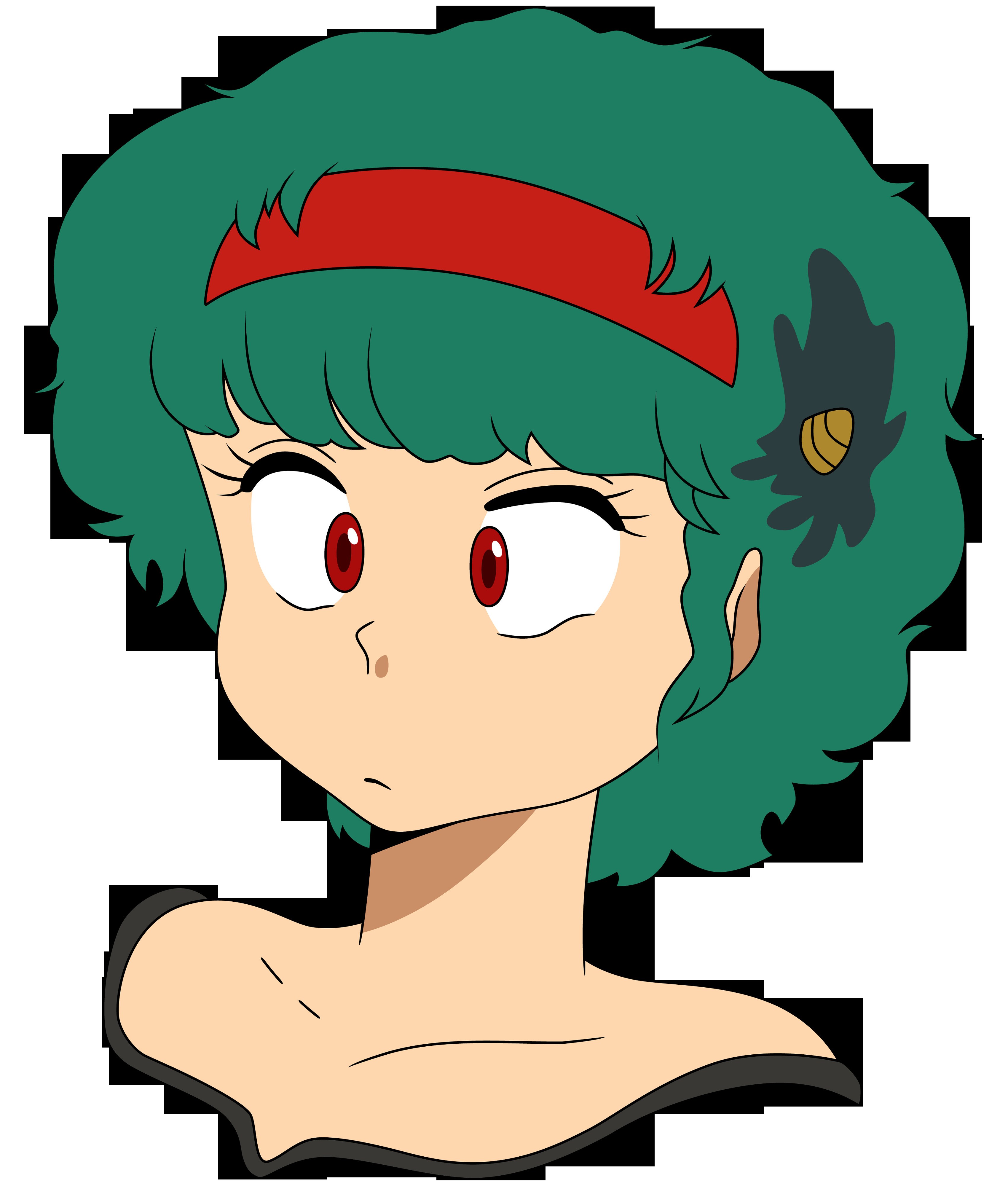 green-haired anime character