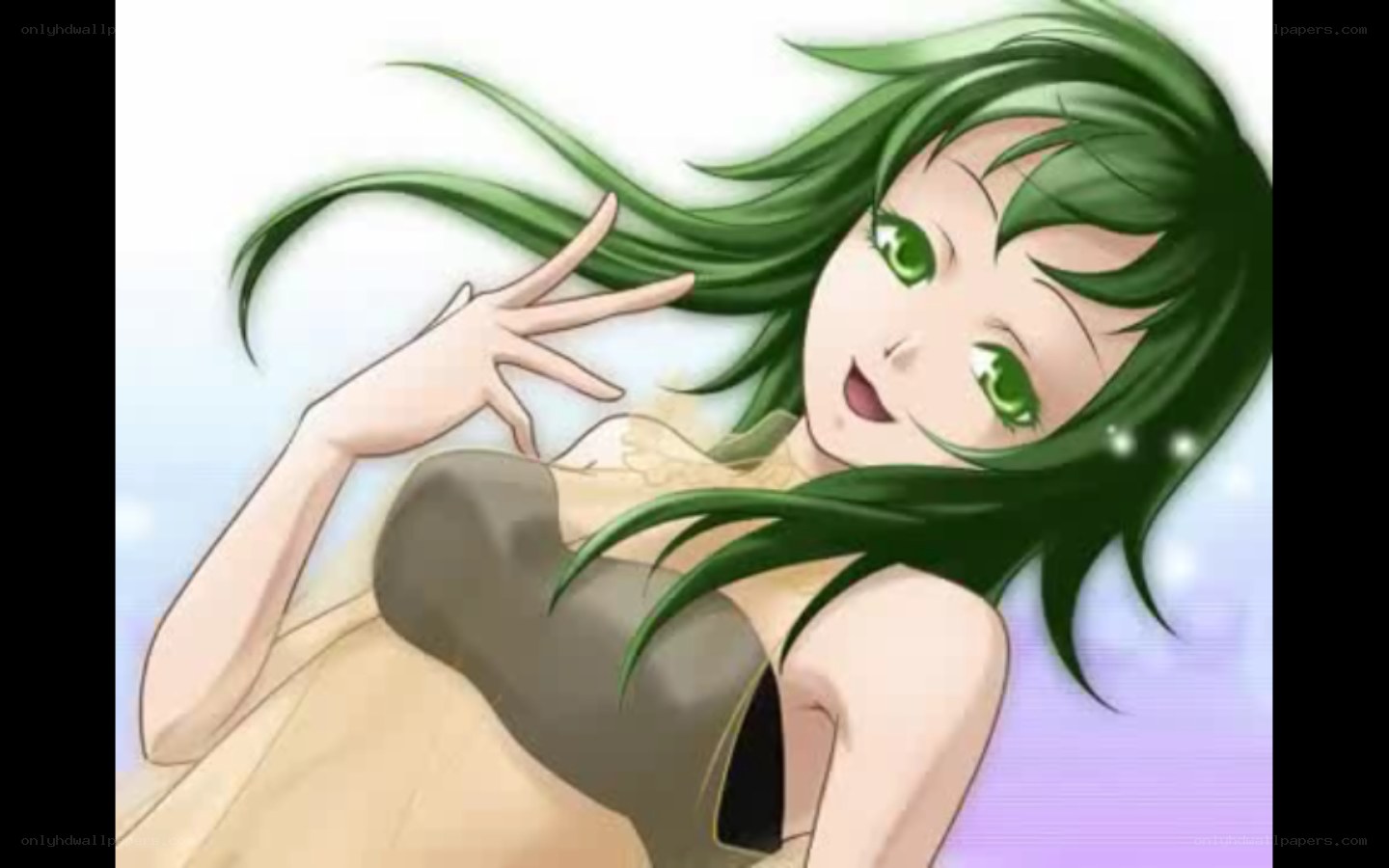 green-haired anime character