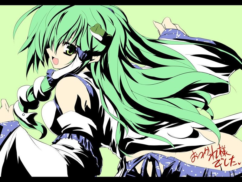 green-haired anime character