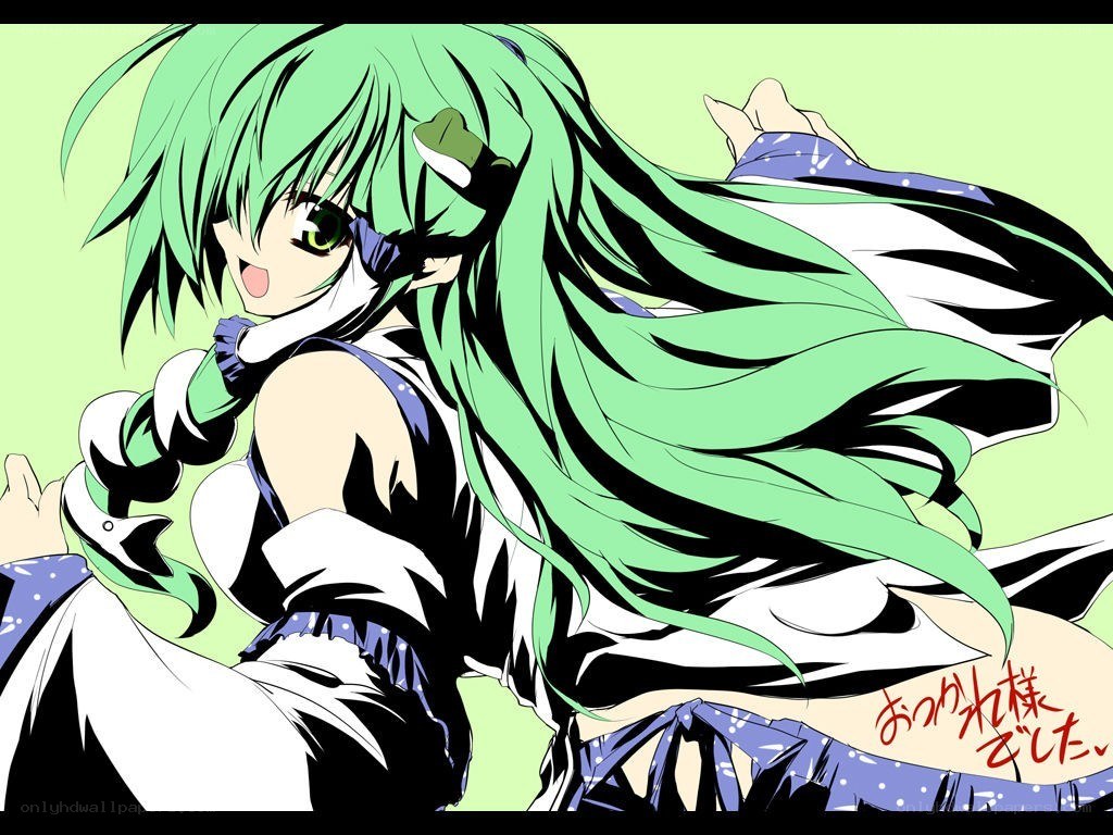 green-haired anime character