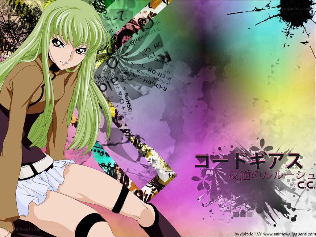 green-haired anime character
