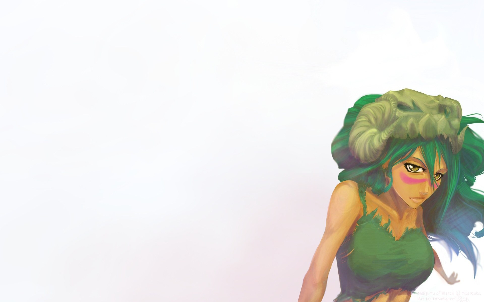 green-haired anime character