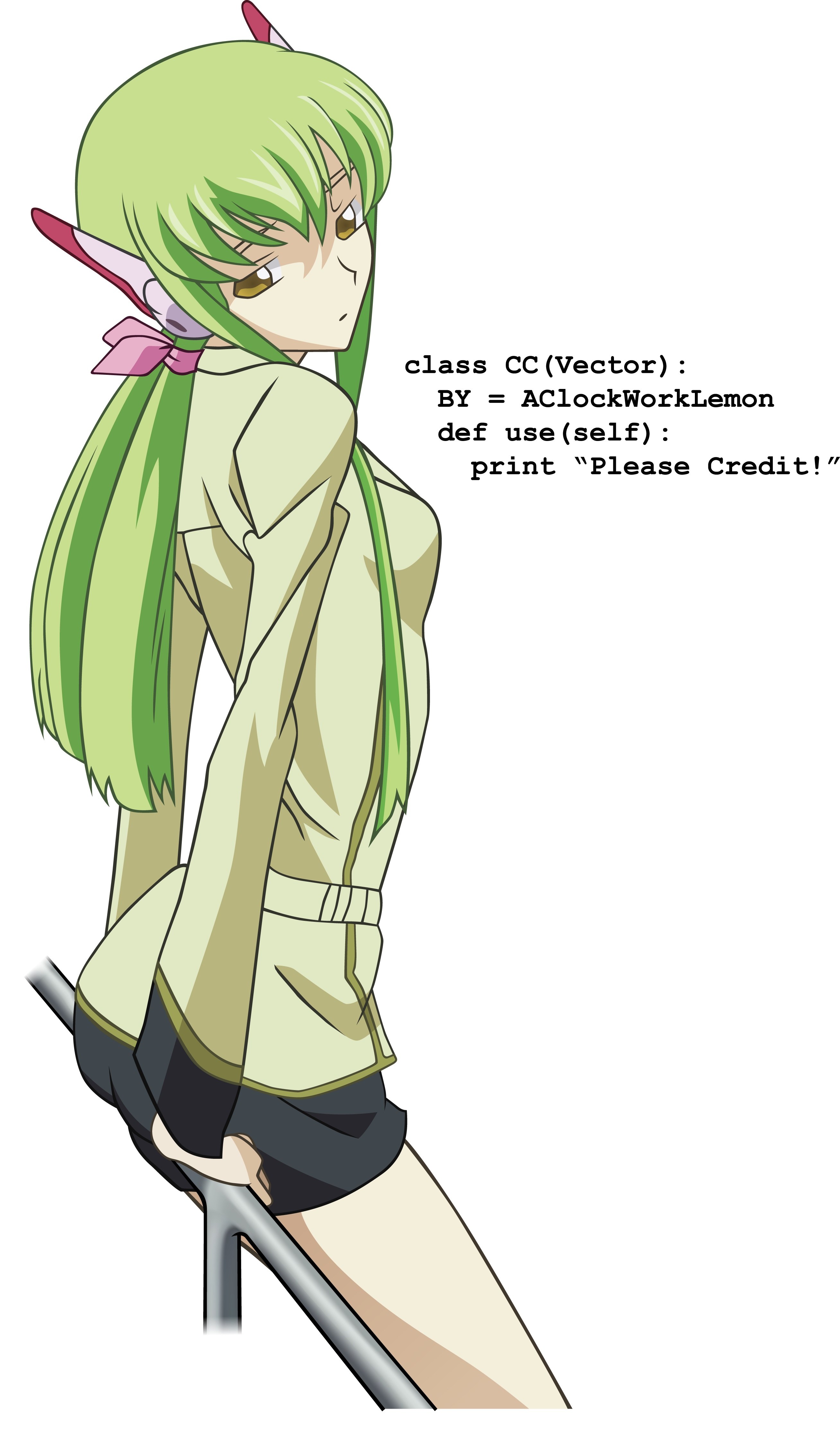 green-haired anime character