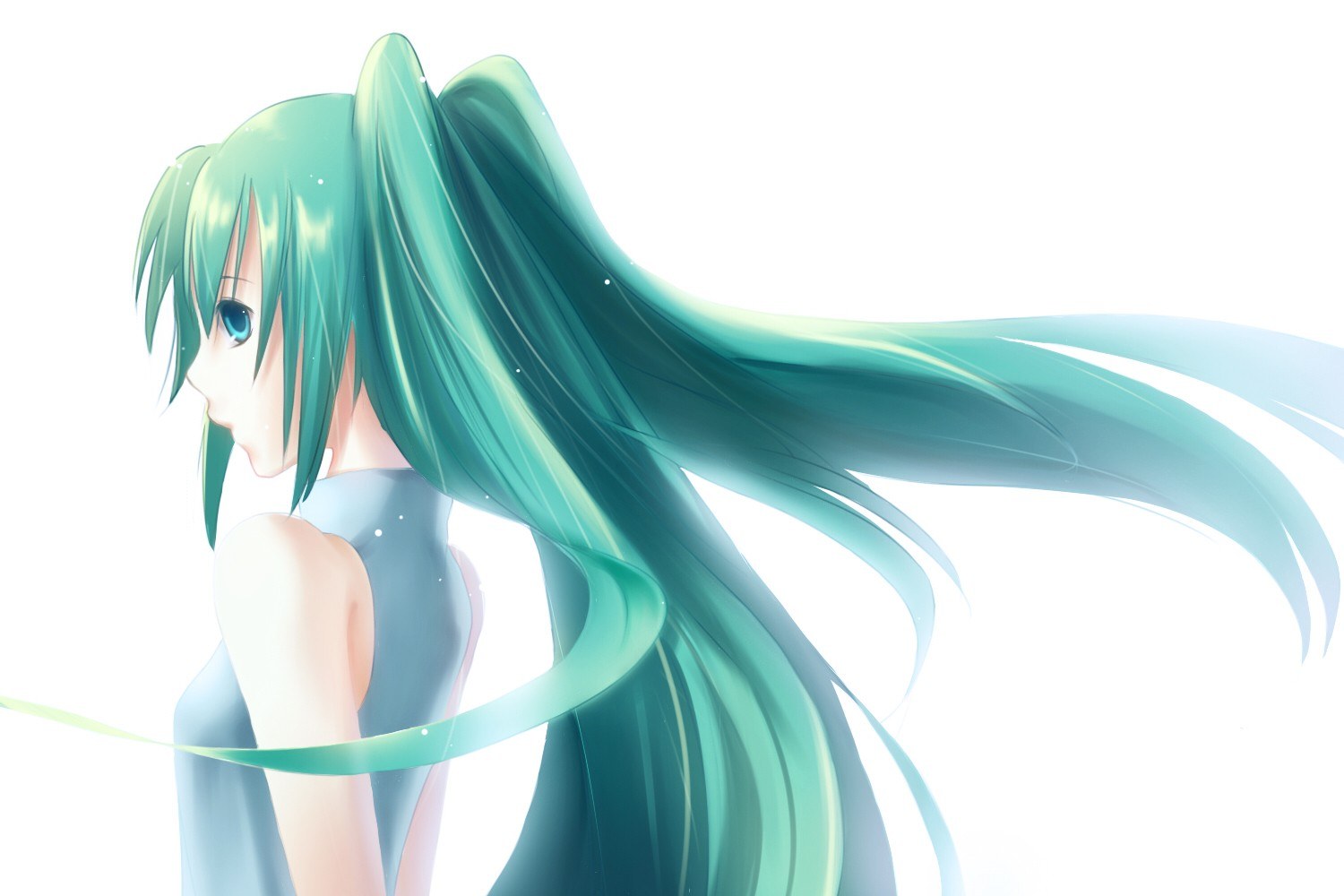 green-haired anime character