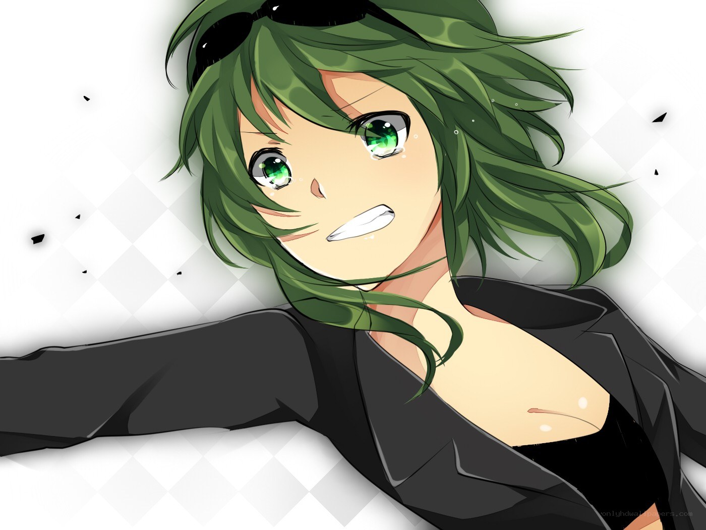 green-haired anime character