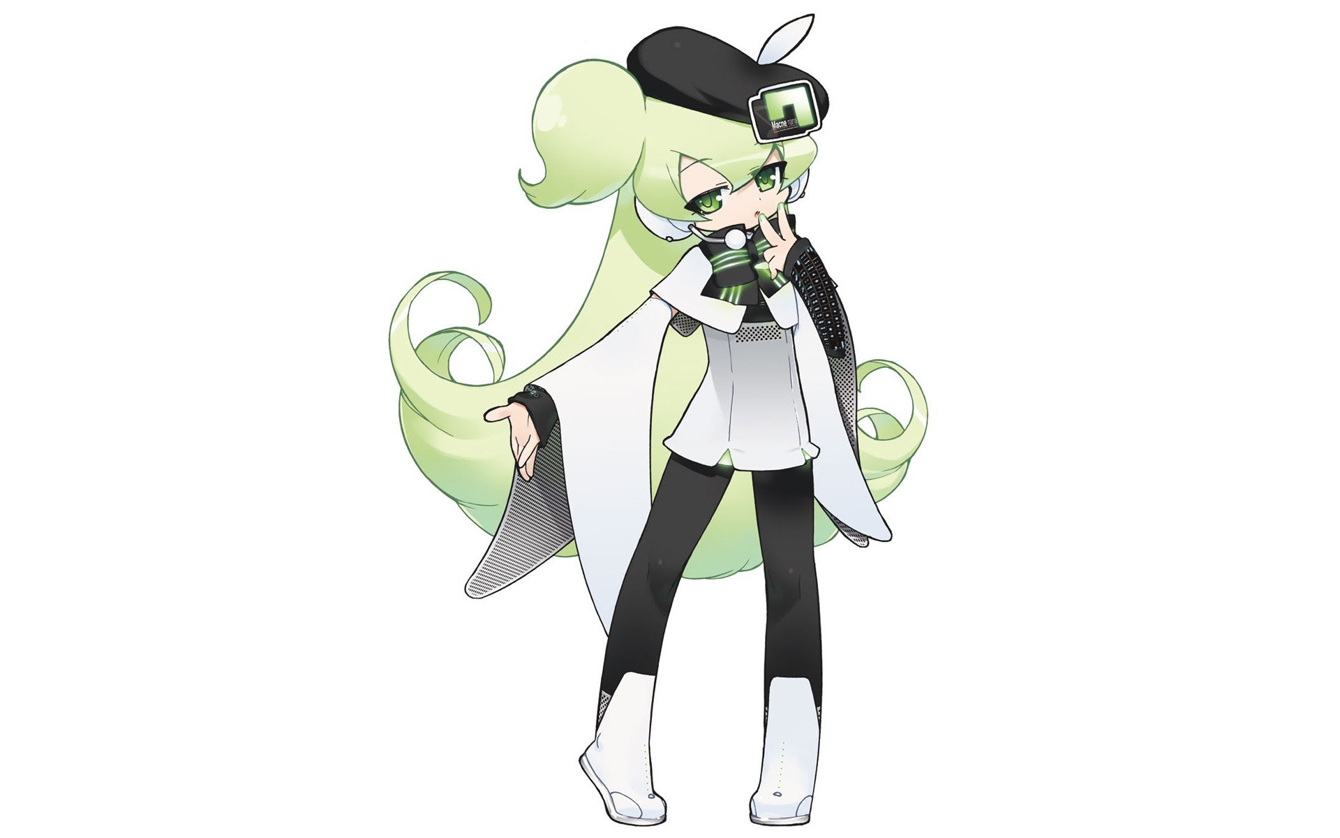 green-haired anime character