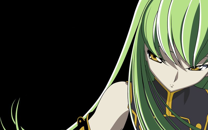 green-haired anime character