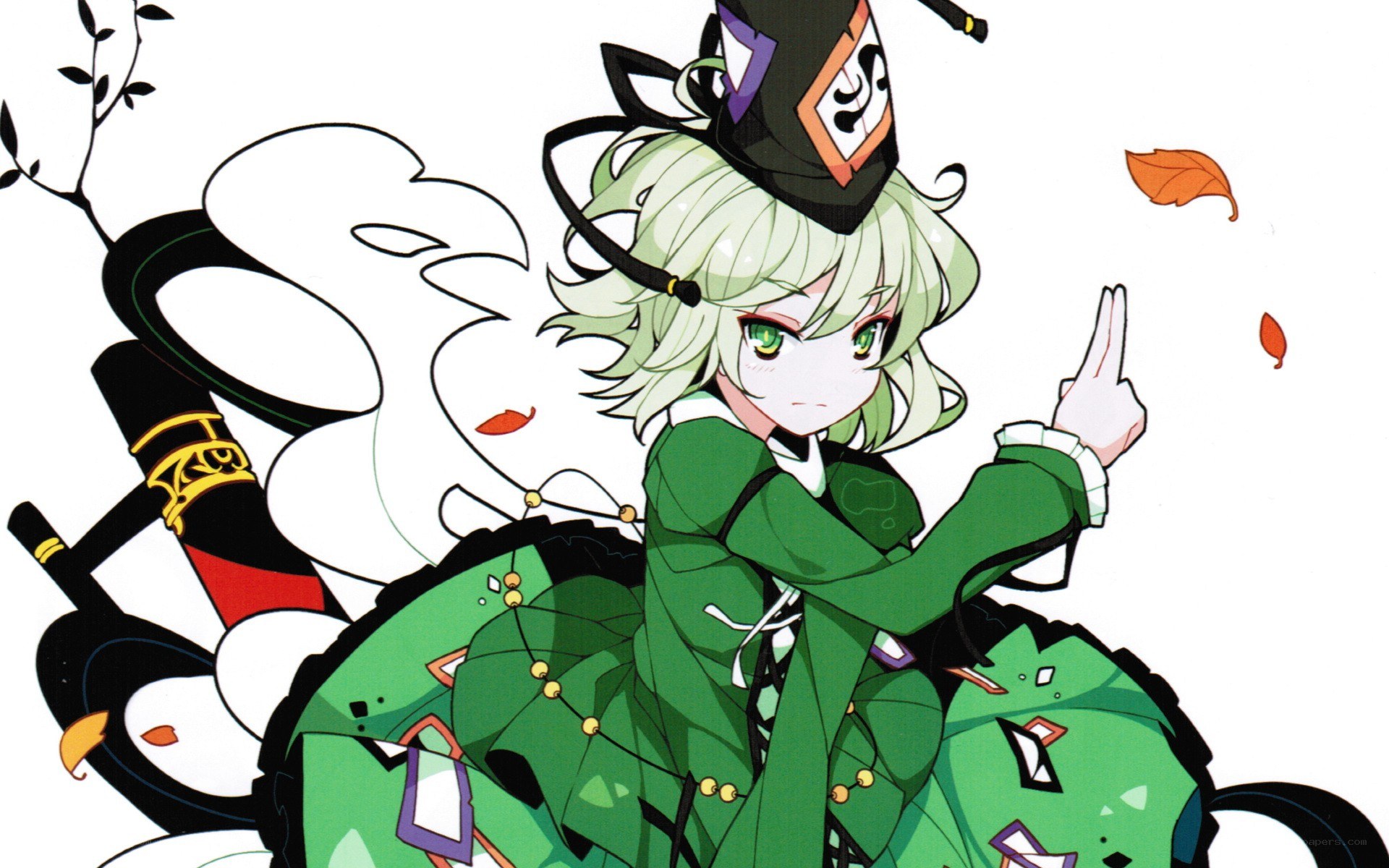 green-haired anime character