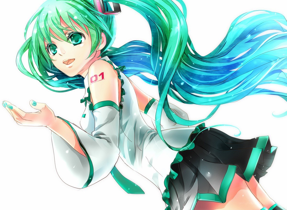 green-haired anime character