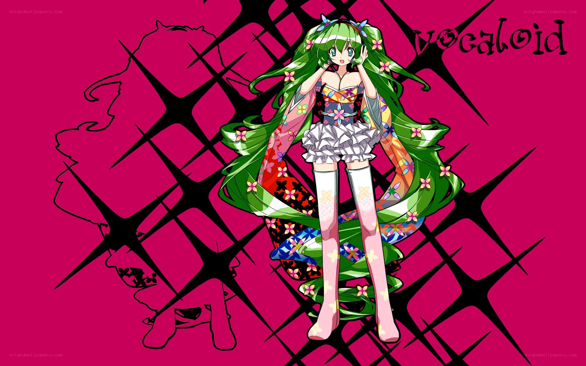 green-haired anime character