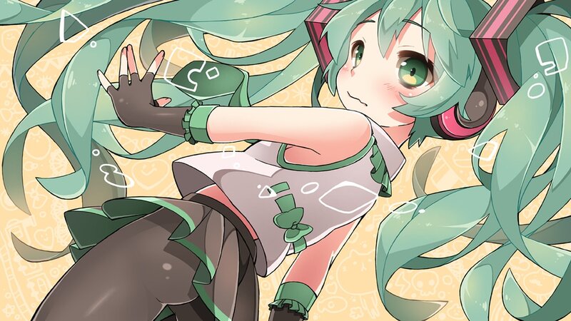 green-haired anime character