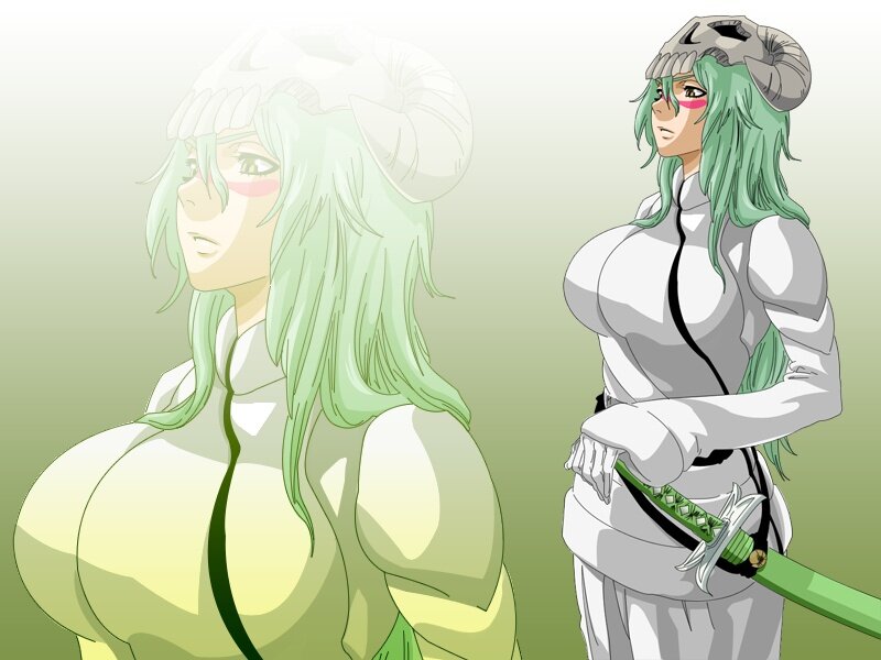 green-haired anime character