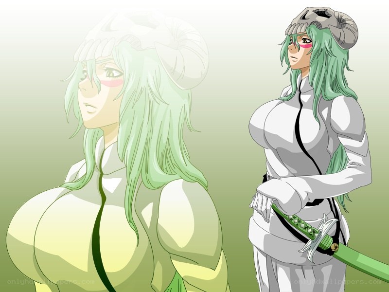 green-haired anime character