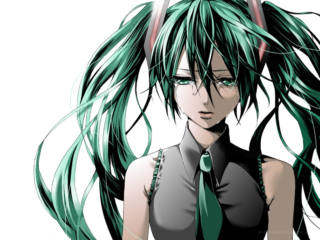green-haired anime character