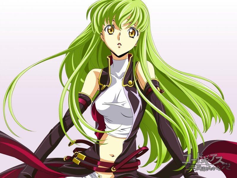 green-haired anime character