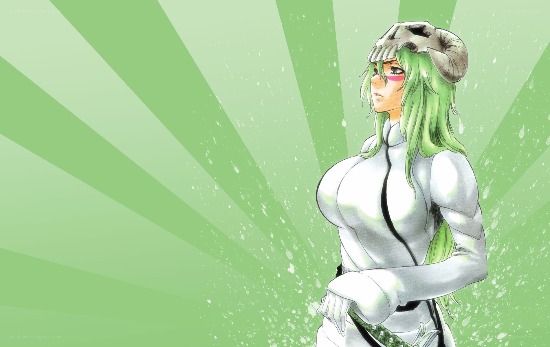 green-haired anime character