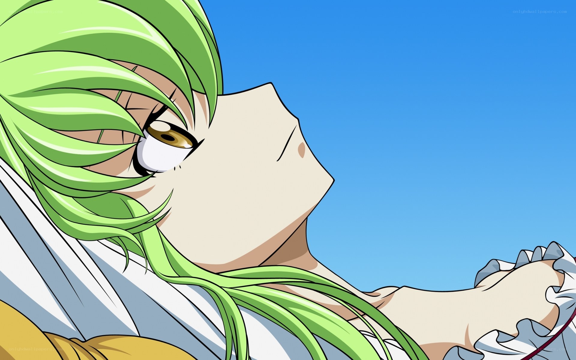 green-haired anime character