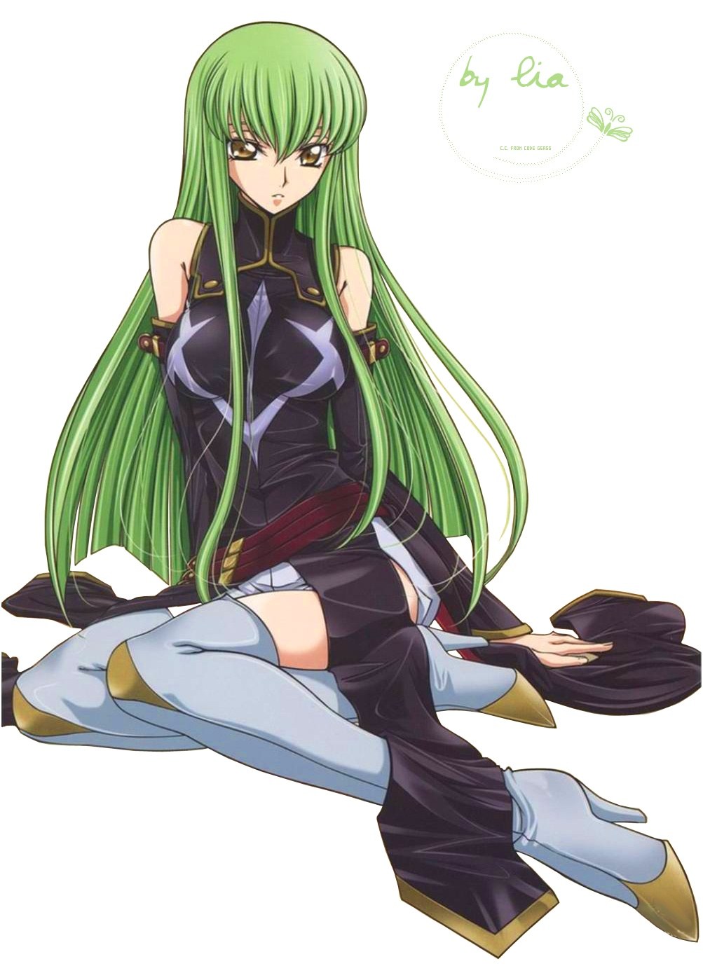 green-haired anime character