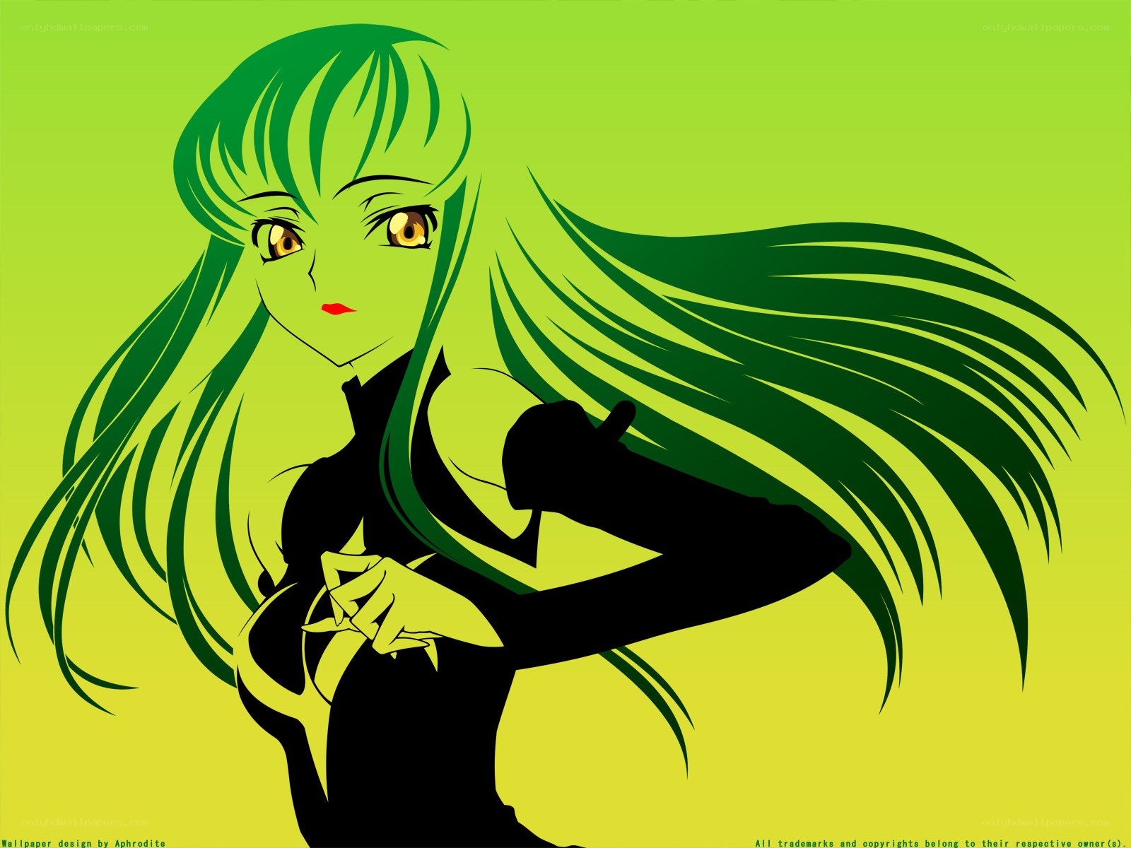 green-haired anime character