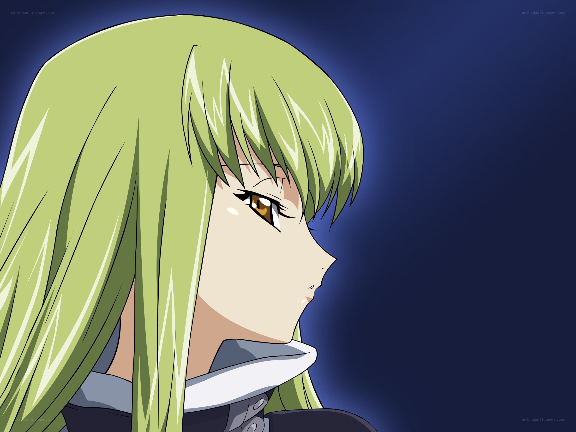 green-haired anime character