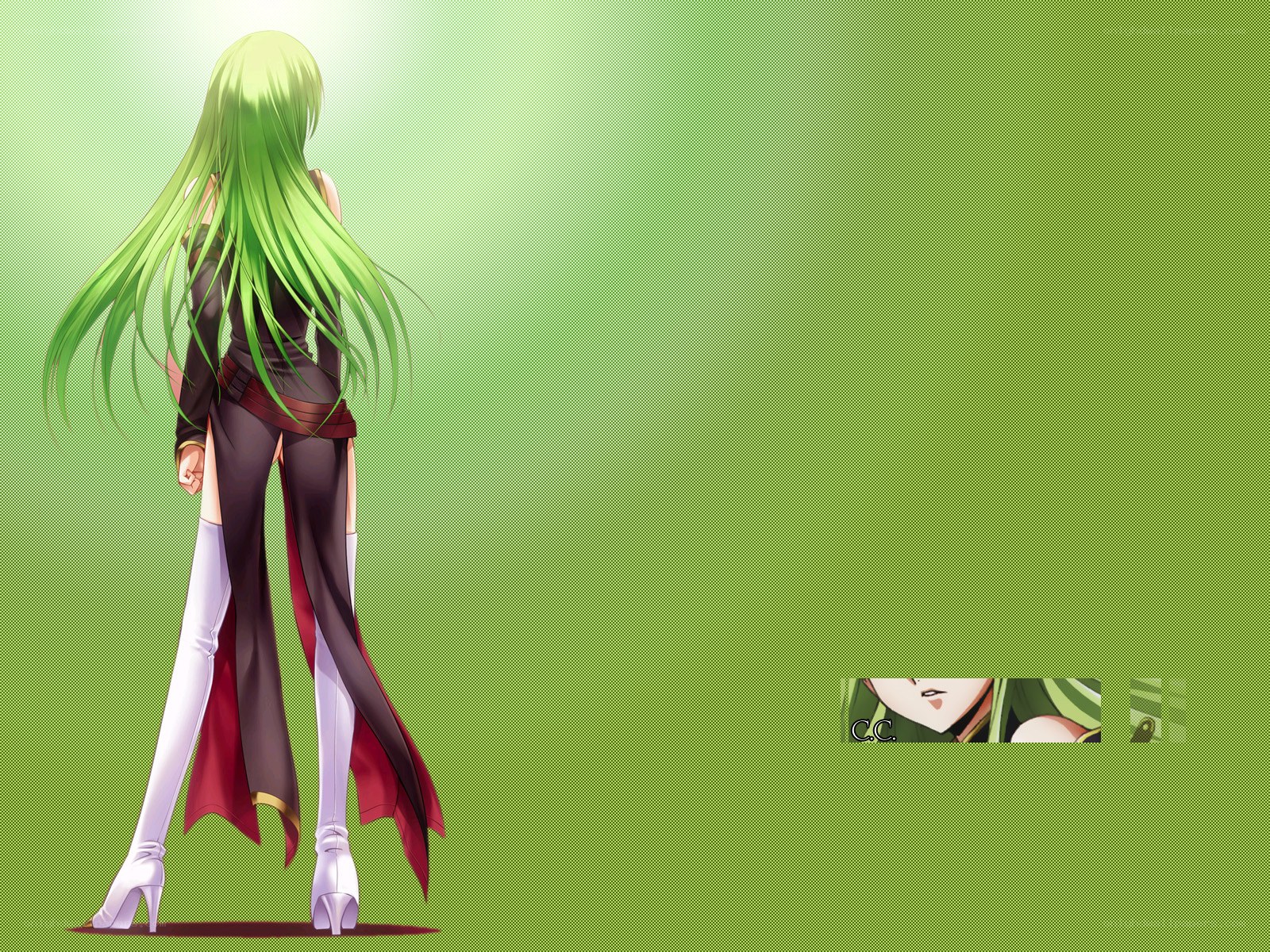green-haired anime character