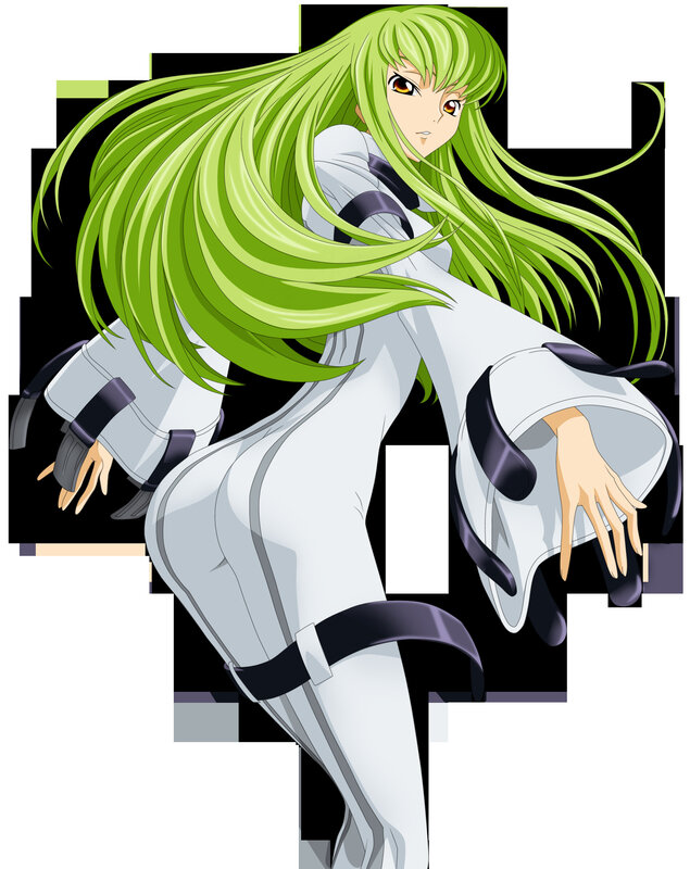green-haired anime character