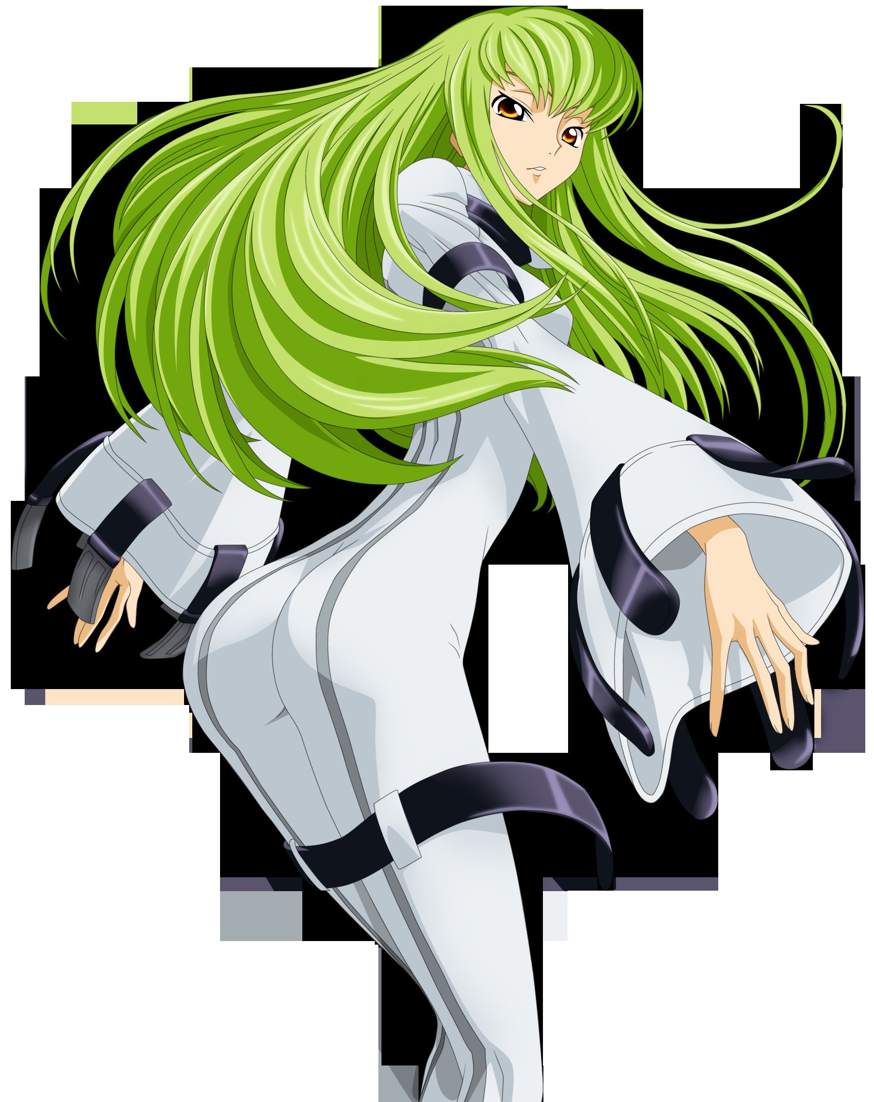 green-haired anime character