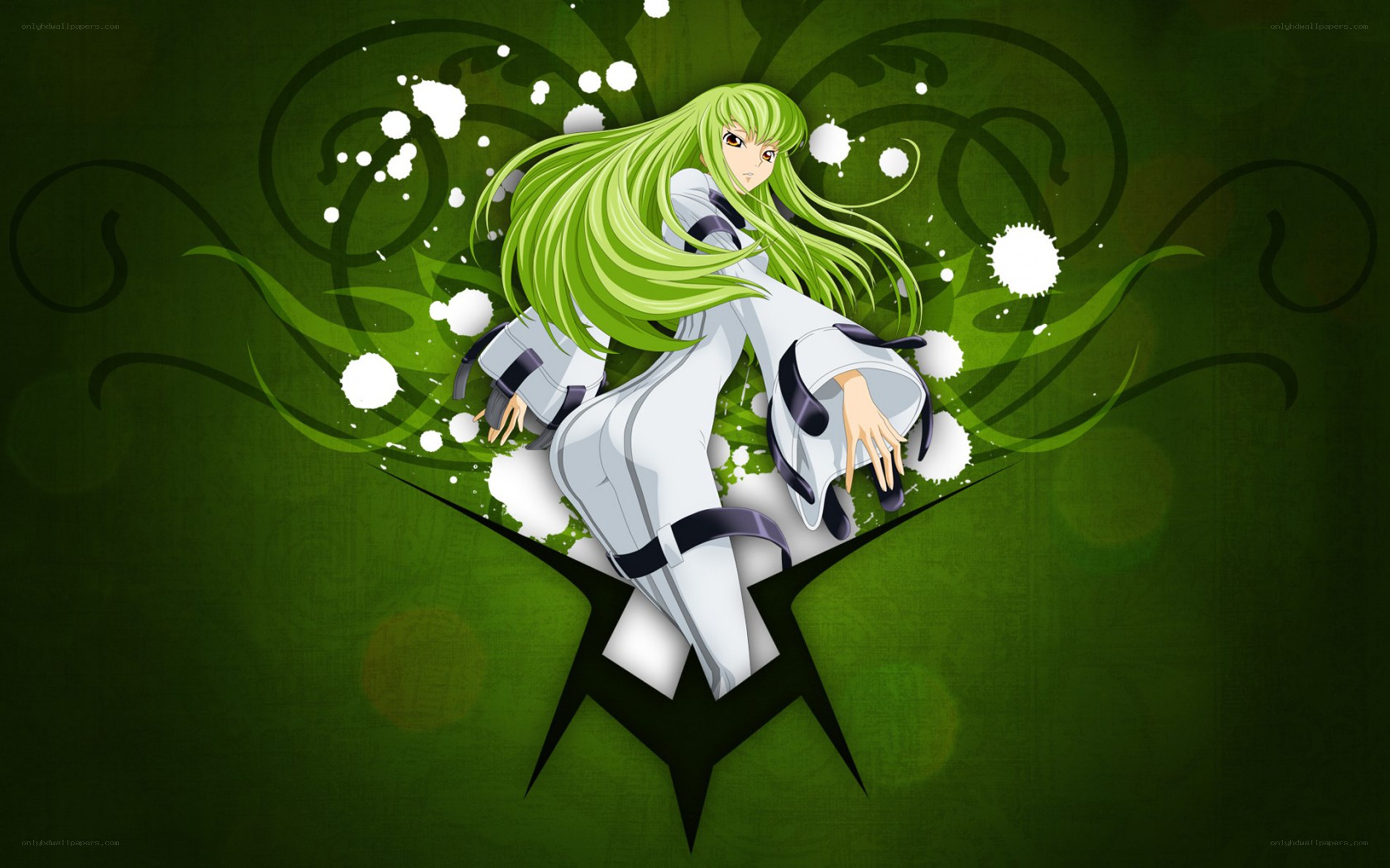 green-haired anime character