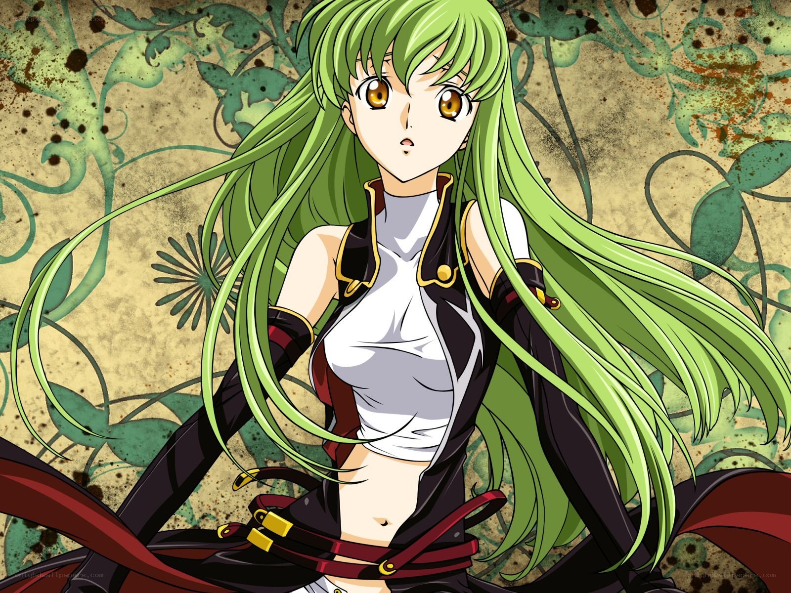 green-haired anime character