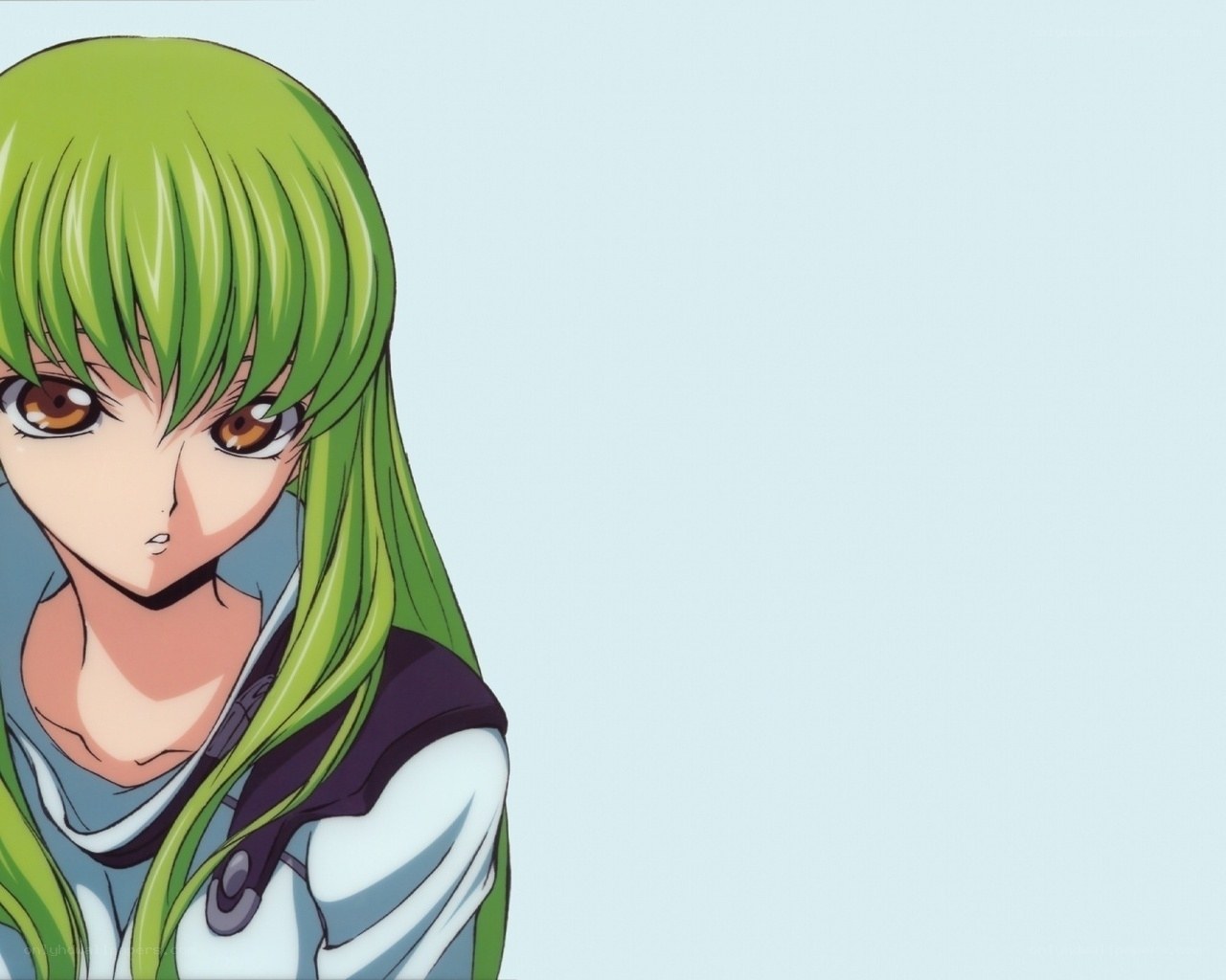 green-haired anime character