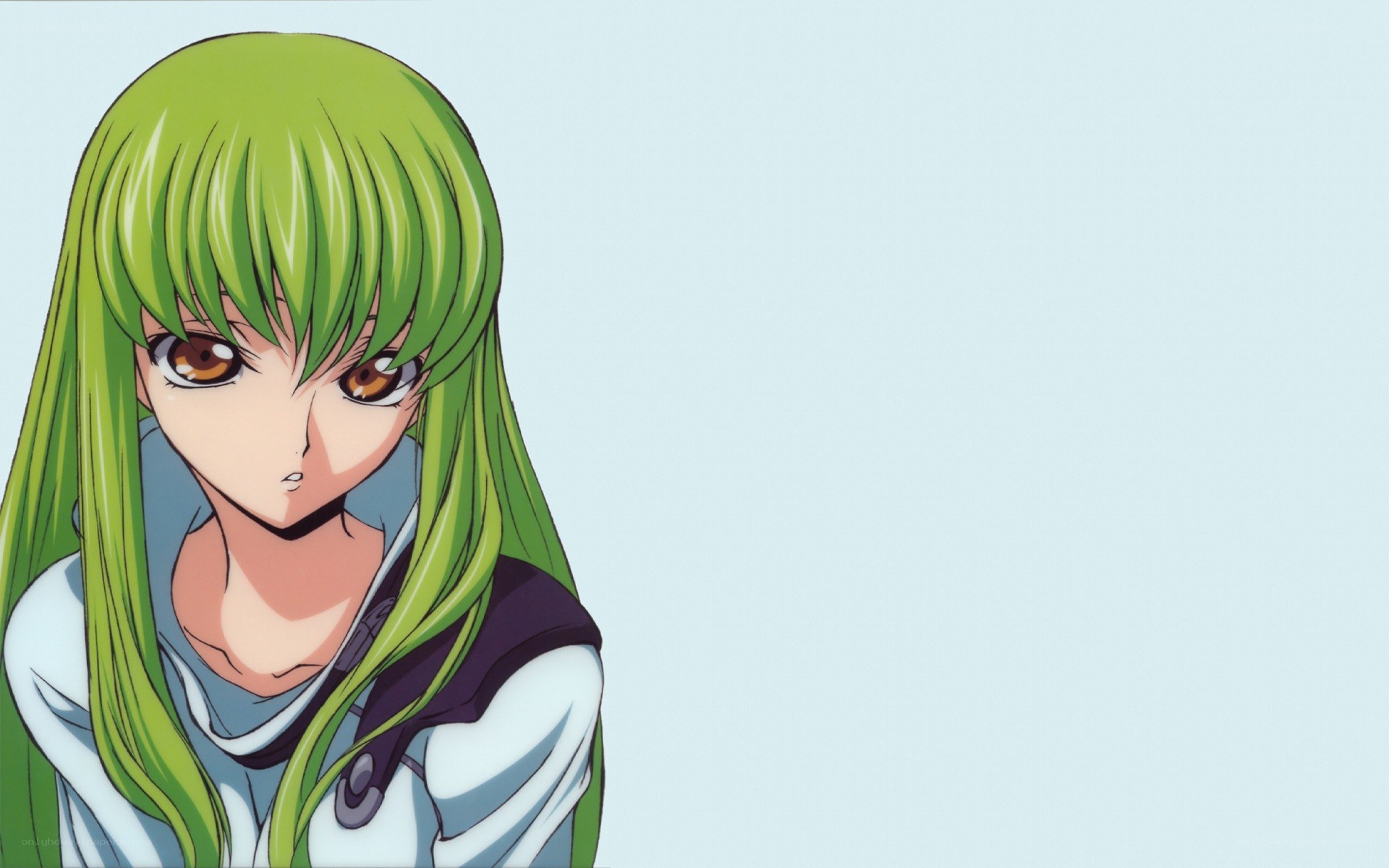 green-haired anime character