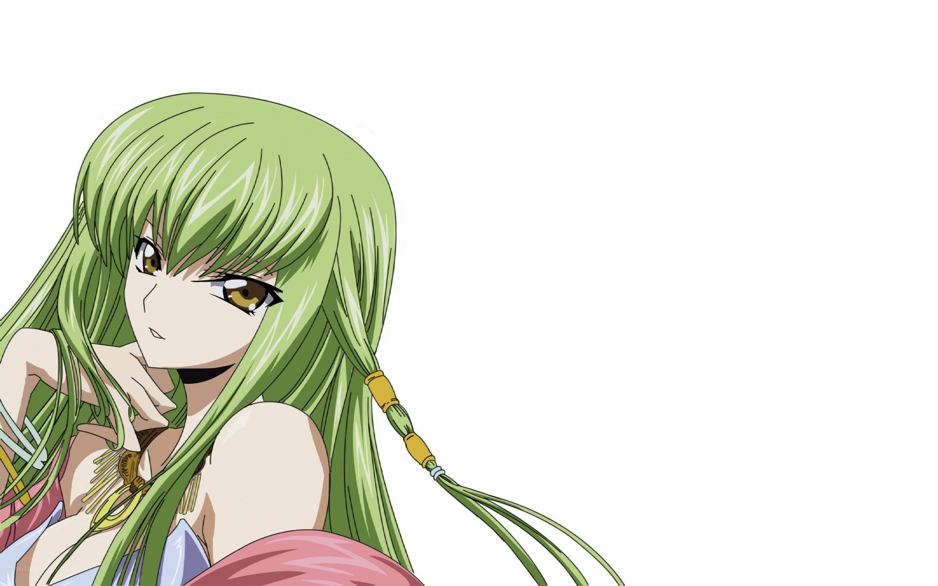 green-haired anime character