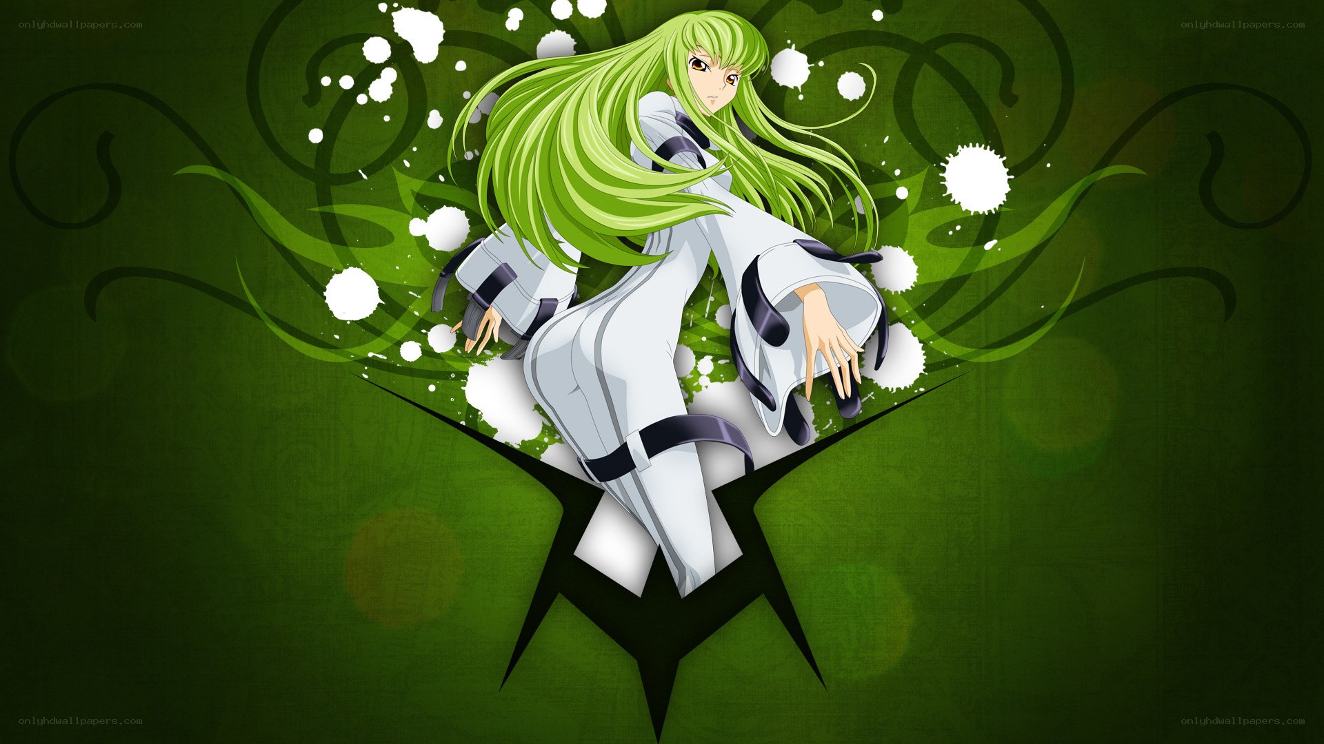 green-haired anime character