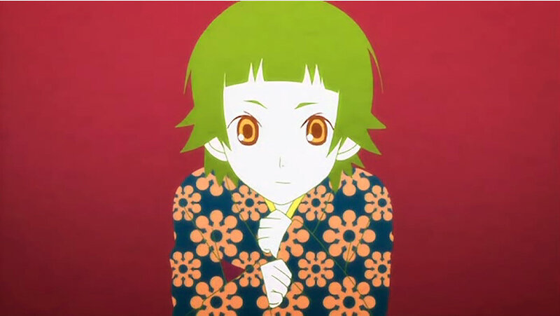 green-haired anime character
