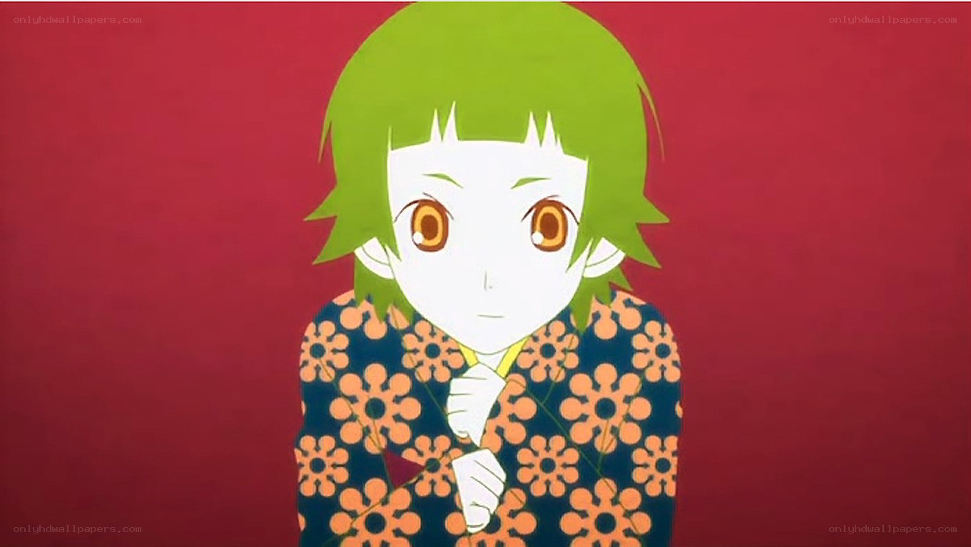 green-haired anime character