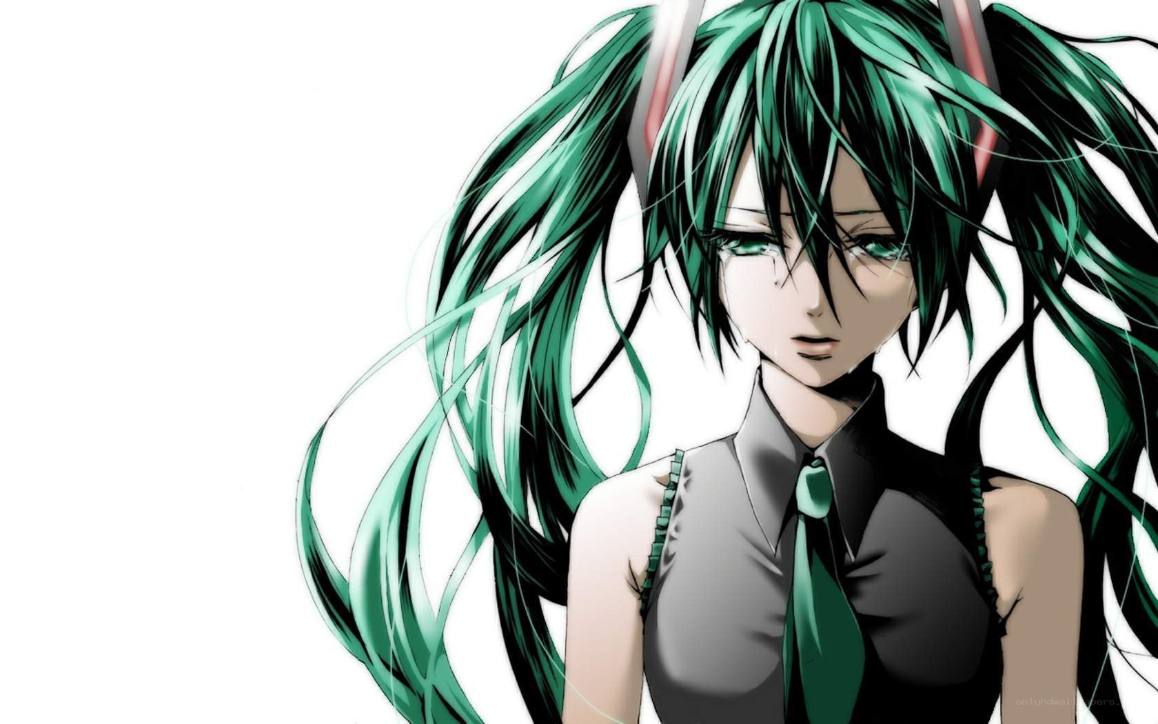 green-haired anime character