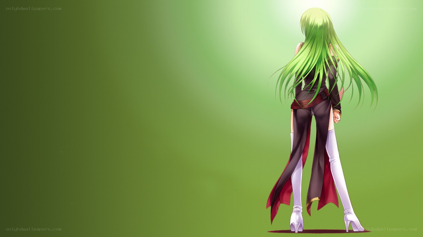 green-haired anime character