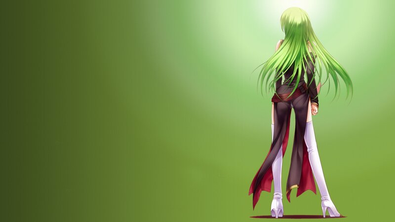 green-haired anime character