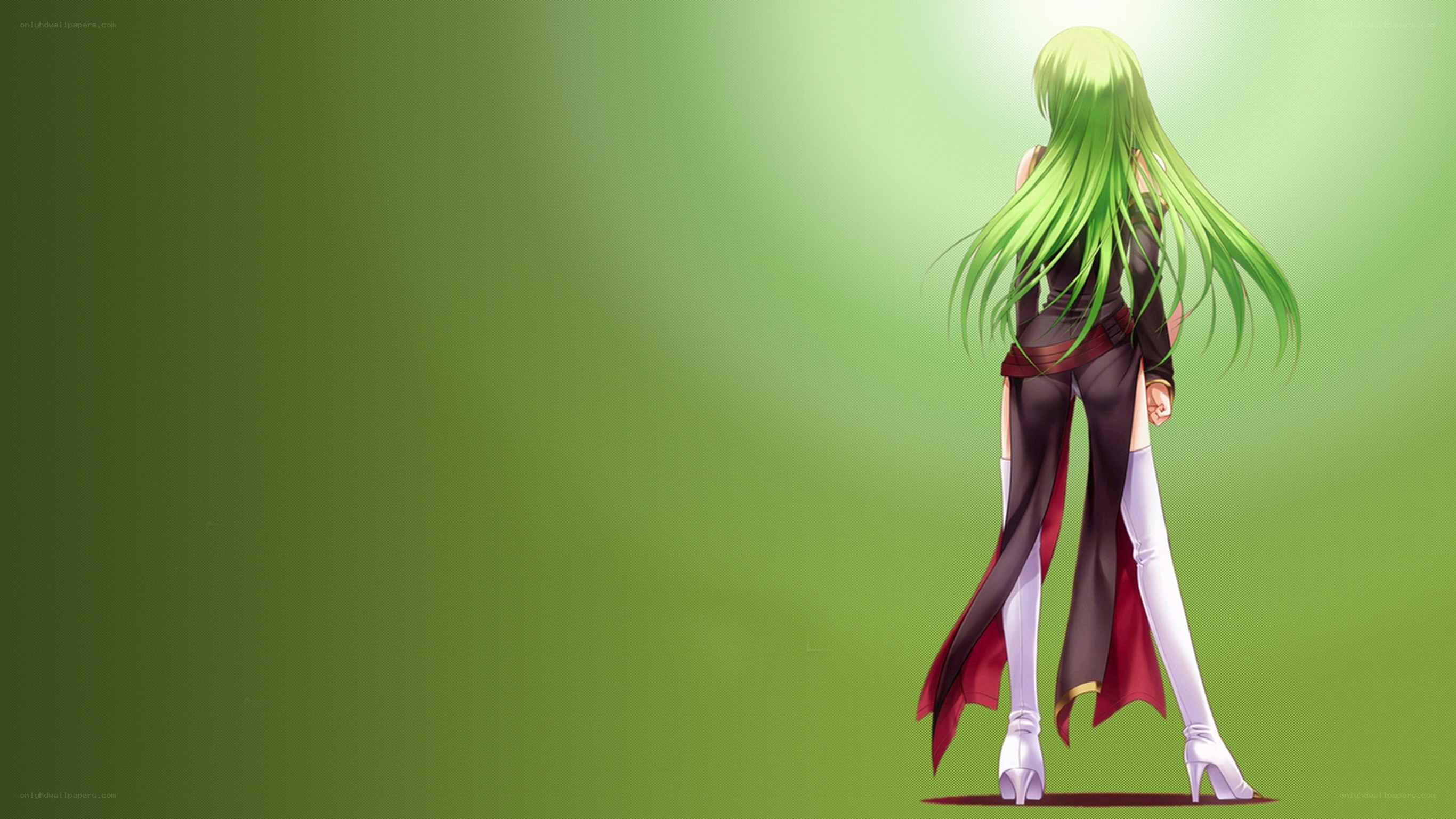 green-haired anime character